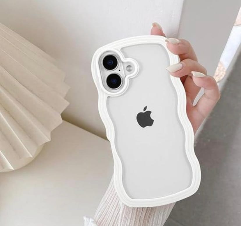 Trendy Wavy Edge Transparent Case for iPhone 16 - Image 1