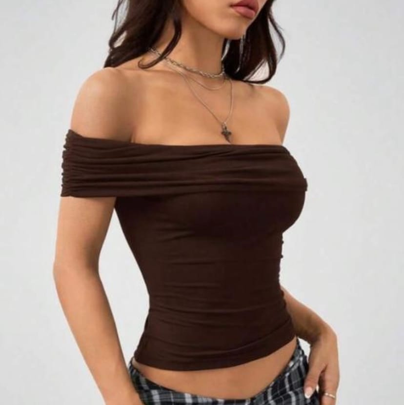 New off shoulder top | slim fit - Image 1